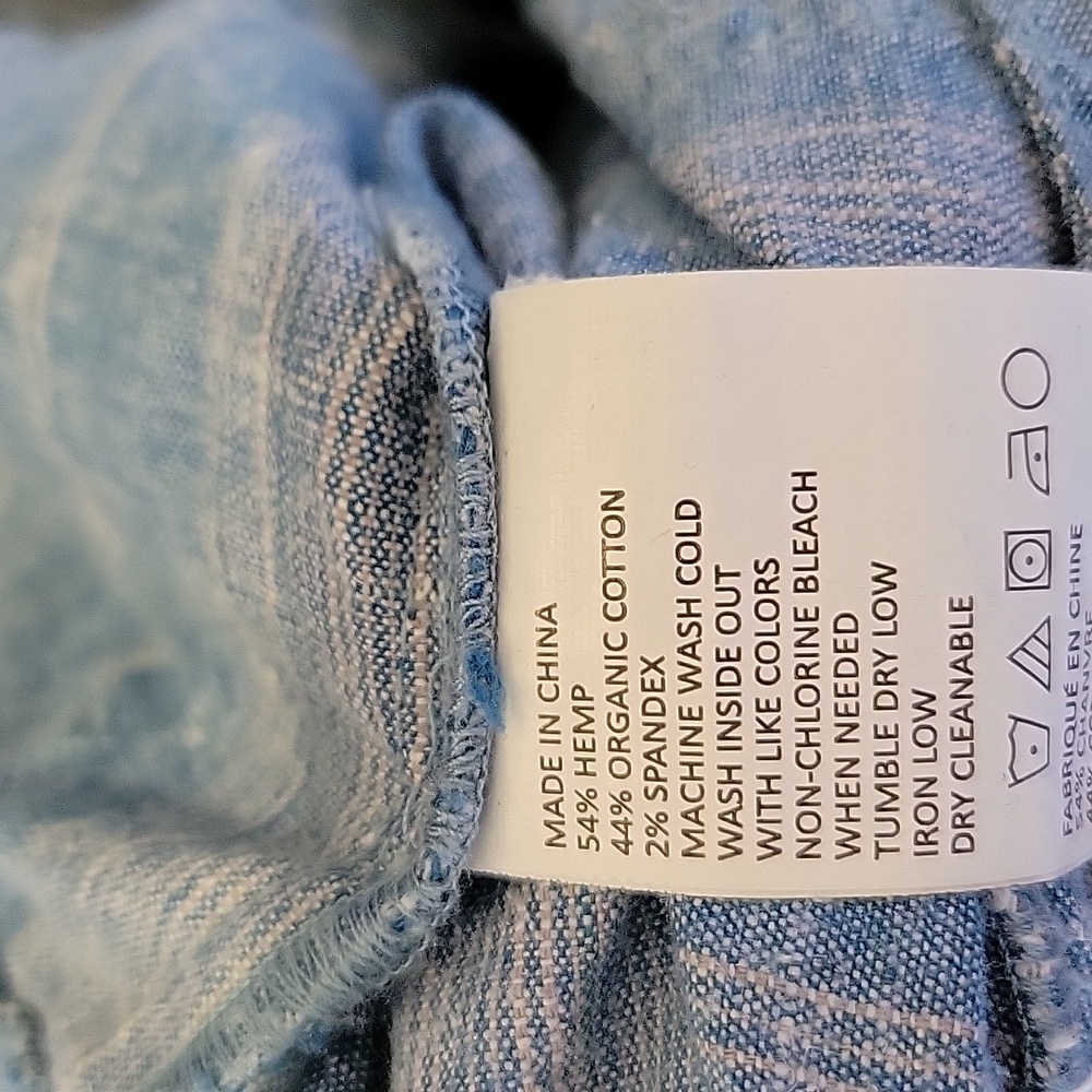 Prana Wayferers Striped Jumpsuit Romper Hemp Organic Cotton Blend Blue S… - Picture 11 of 11